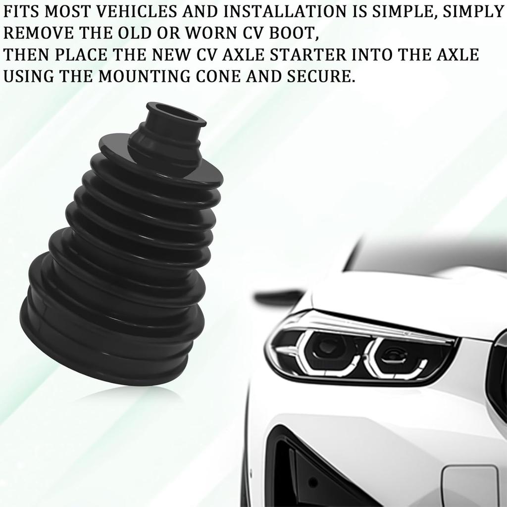 Universal CV Boot Repair Kit, Silicone Waterproof Dustproof Axle CV Joint Boot Set With 4 Stainless Steel Clamps & 6 Cable Ties, Highly Flexible