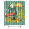 TU Charming Christmas Shower Curtain Festive Holiday Bathroom Decor Waterproof Fabric Backdrop Festive Xmas Home Decor