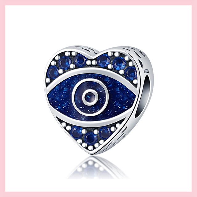 Бусины из стерлингового серебра 925 пробы с кубическим цирконием, подвески "Всевидящий глаз", подходят к оригинальному браслету, ювелирные изделия