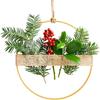PATIKIL 7 Inch Round Metal Floral Hoop, 2 Pcs Plated Wreath Frame Macrame Ring, for Wedding Geometric Decor Party Wall Hanging, Gold Tone