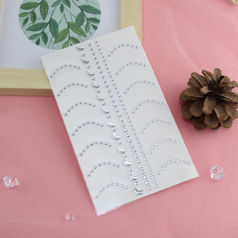 Алмазная кристаллическая татуировка-наклейка, блестящая подводка для глаз, макияж для бровей, лицо, глаза, алмазные татуировки, рок-горный хрусталь, 3D наклейки-подводка для глаз