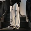 2023 New Men's Youth Loose-Fit Hong Kong Style Sweatpants with Letter Print