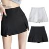 Женская мини-юбка с высокой талией и боковым разрезом, однотонная короткая юбка, дизайн трапециевидной формы, рабочая юбка с защитой от воздействия
