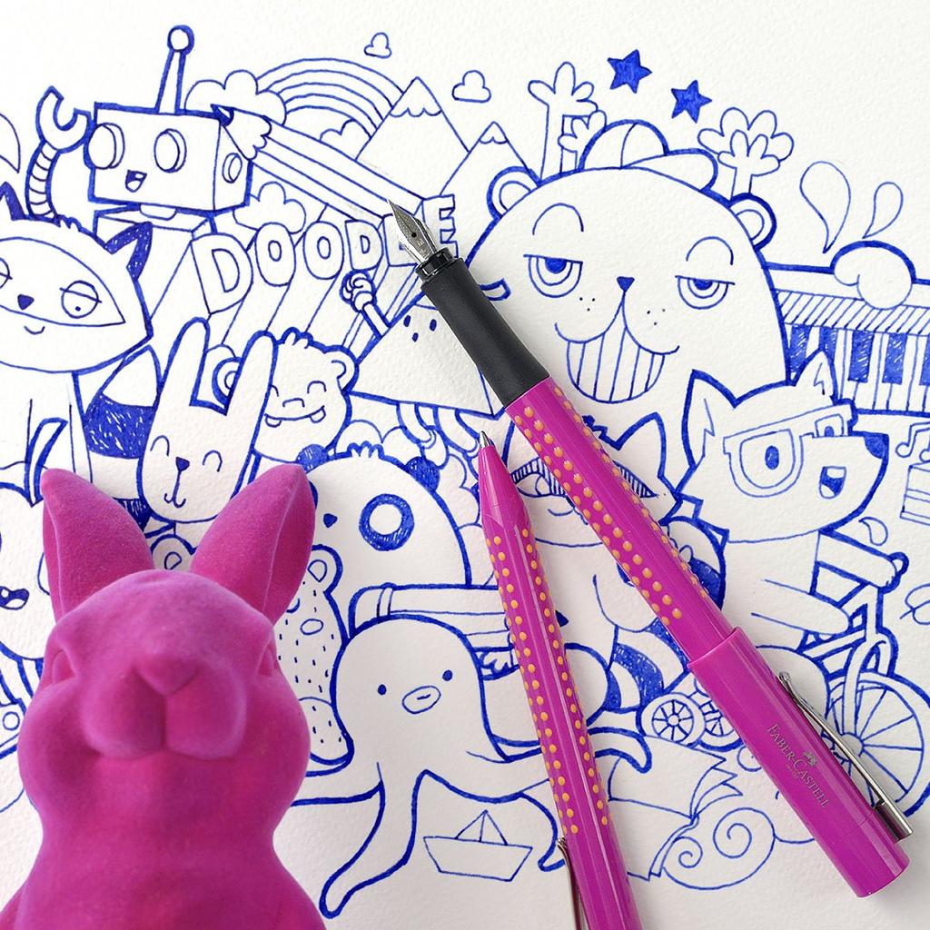 F Тонкий грип 2010 Розовое перьевая ручка 140924 Официально импортировано Faber-Castell Двойного использования,