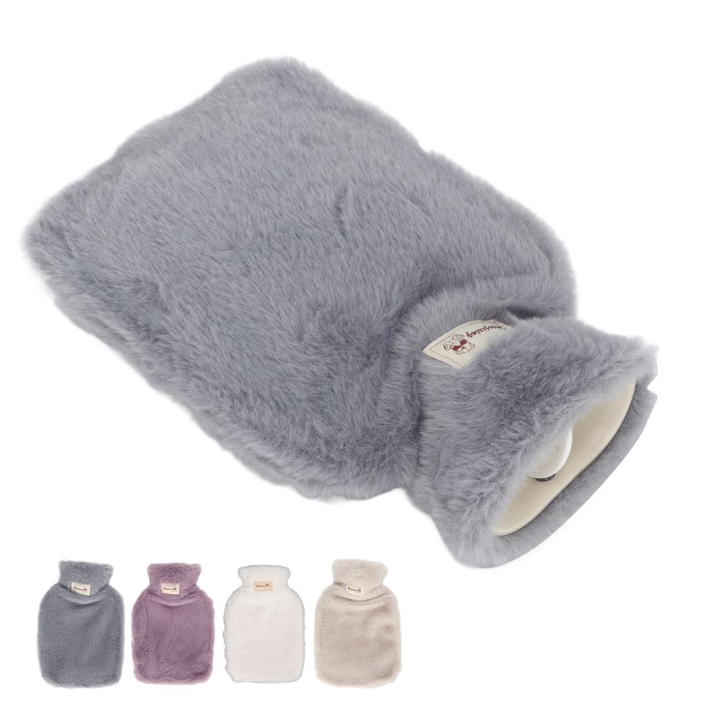 Мягкая грелка 1000 мл с широким горлом и нескользящей текстурой, теплая грелка с моющейся мягкой подкладкой