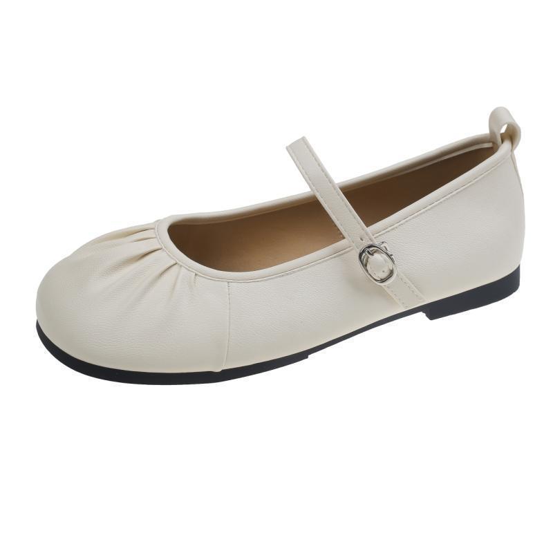 Мягкая подошва с неглубоким горлом и юбкой, одинарные туфли женские 2025 года, весна-осень, новые французские туфли Мэри Джейн, маленькие кожаные туфли, плоские туфли