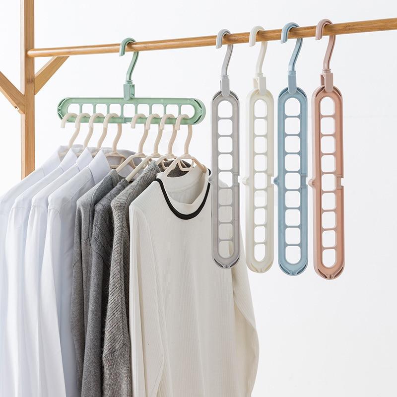 Space Saving Magic Clothes Hangers Closet Organizer Multi-Functional Storage Hanger 9 Hole Hanger