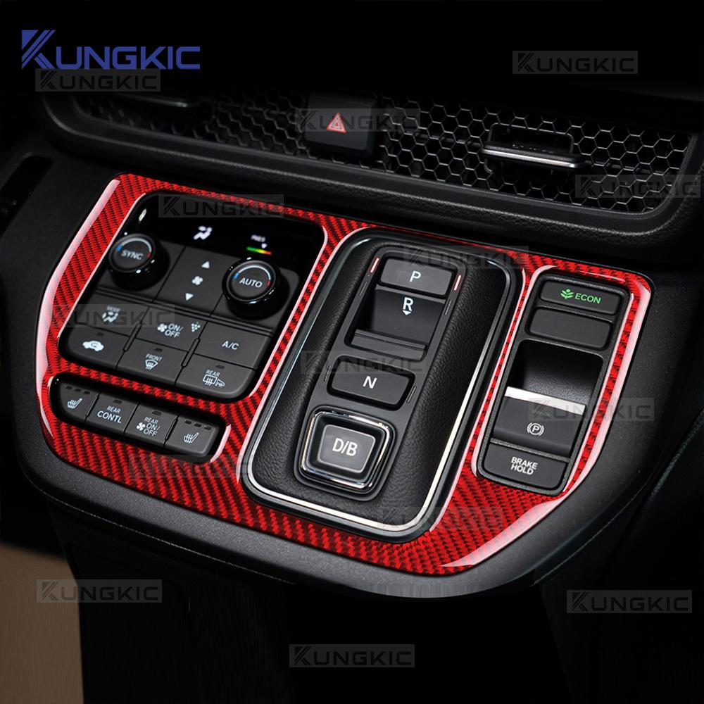 Central Control Gear Shift For Honda Stepwgn Spada/Air RP8 2022 2023 2024 2025 Real Soft Carbon Fiber LHD RHD Car Interior Trim