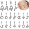 Подходит для браслета 3 мм Медь A-Z 26 букв Простой модный дизайн Циркониевые шармы Бусины Подвески Сделай сам Женское изготовление ювелирных изделий