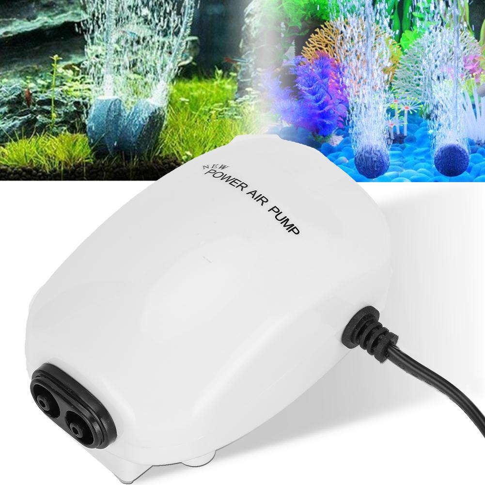 Аквариумный насос для подачи кислорода, аэратор для аквариума, бесшумный, двойной выход