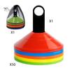 50 шт. футбольные конусы для ловкости, футбольные тренировочные инструменты с сумкой для переноски, яркие цвета, многоразовые спортивные тренировочные конусы, тренировочное оборудование