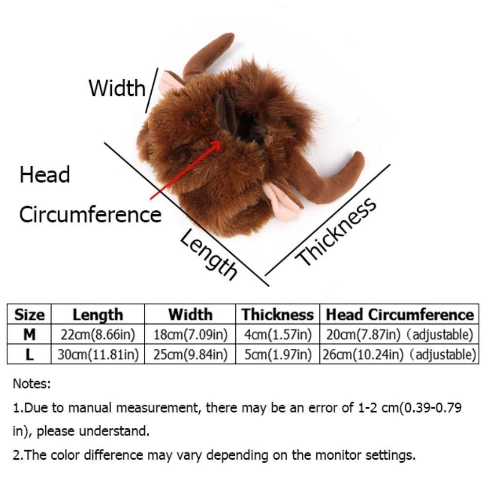 Cute Pet Wig Headgear Adjustable Pet Hat Headwear Wig Funny Pet Horn Headgear  For Cosplay Party