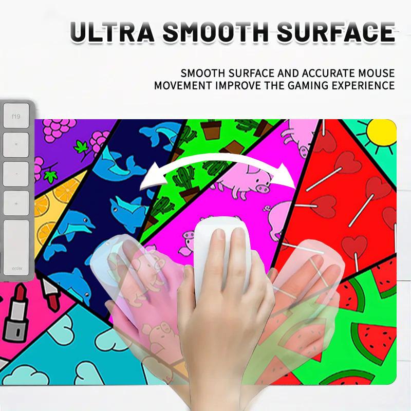1PC pizza, watermelon Oversized Mouse Pad - Non-Slip Rubber Base Perfect for Office School Esports Home Decor Desk Mat 131A