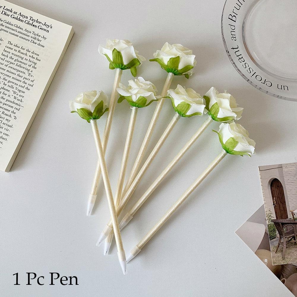 0,5 мм шариковая ручка с искусственным цветком, гелевая ручка с креативным дизайном и цветочным рисунком