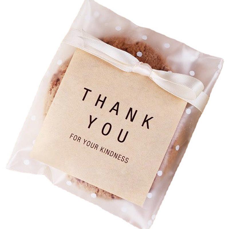 100Pcs/Set Gift Biscuits Bag Packaging Bread Baking Candy Cookies Package Bag