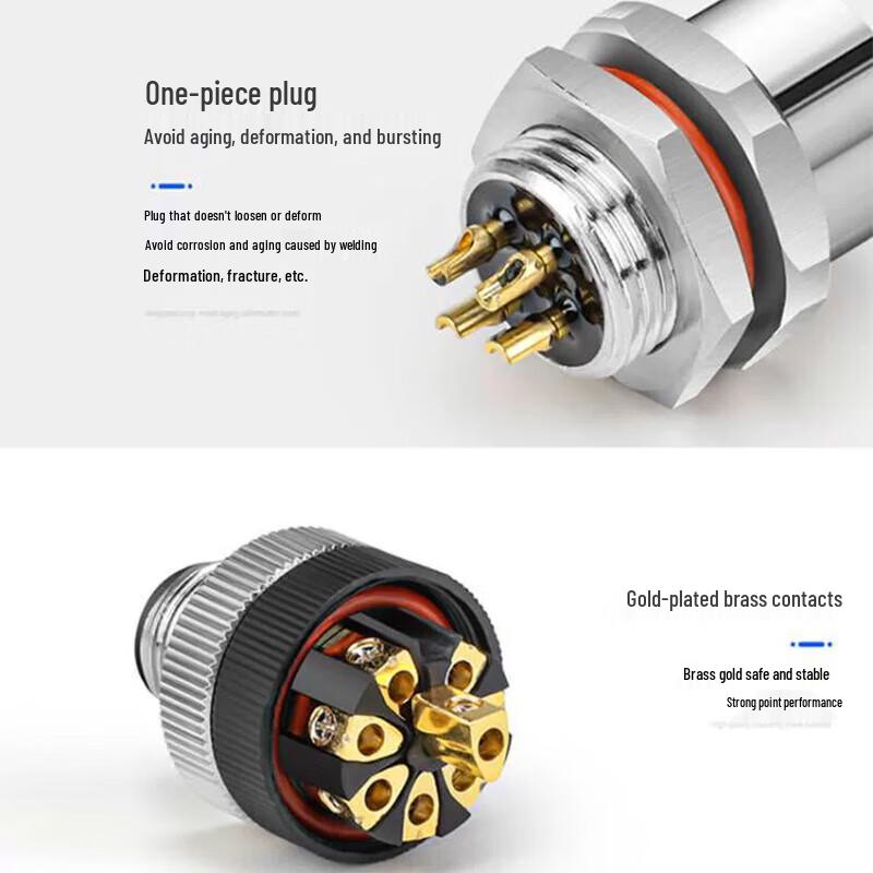 BOSENDE M12 Waterproof Solderless Aviation Sensor Connector