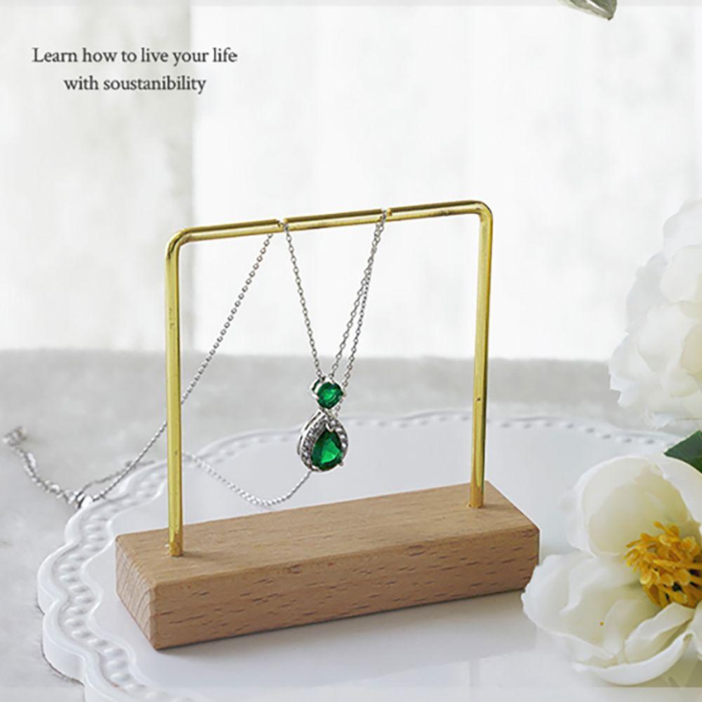 Holder Desktop Ornament Necklace Storage Wood Base Rack Bracelet Earring Jewelry Display Stand