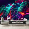 Wallpaper Monstera leaves in futuristic style