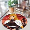Classic Japanese-style cartoon Demon Slayer round rug, home soft decorative anti-slip yoga mat and chair mat, outdoor floor mat carpet K35