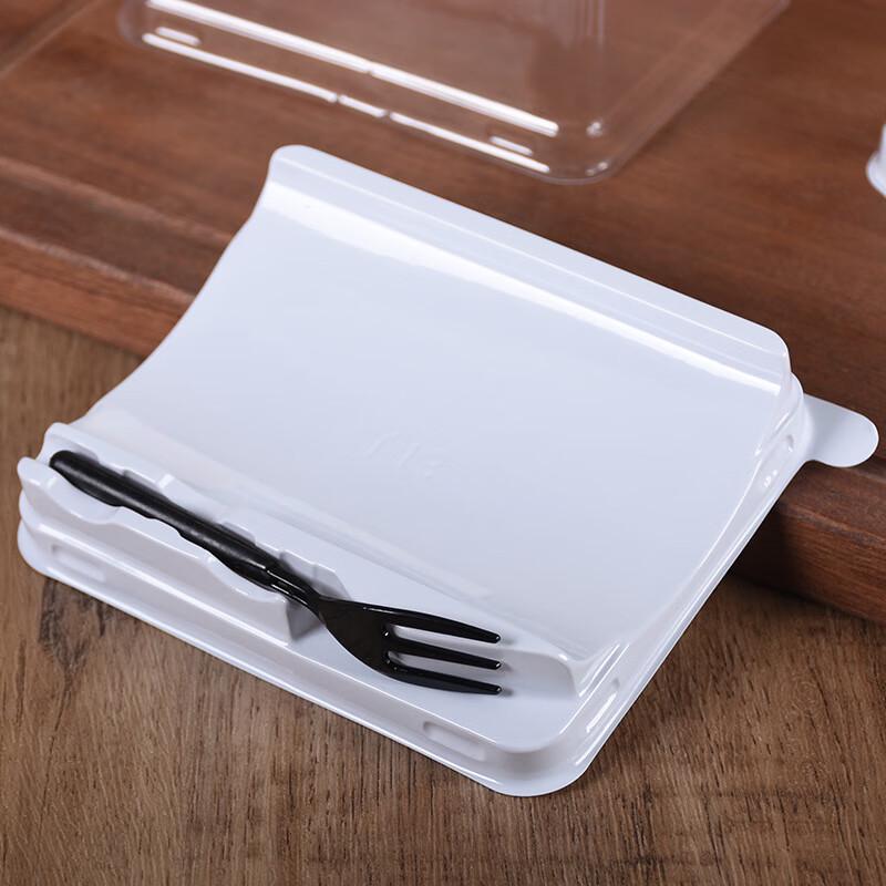 Прозрачная коробка для упаковки рулета с вилкой