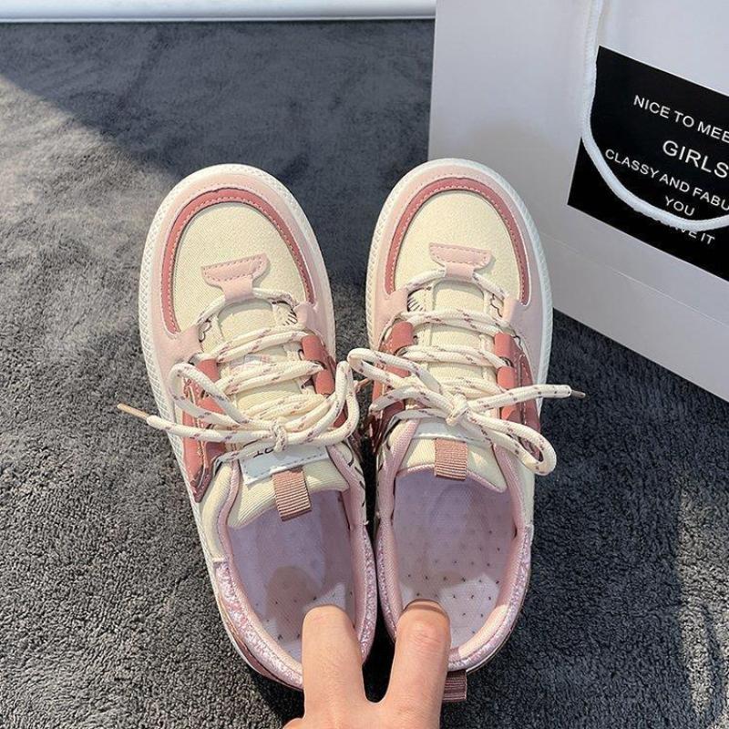 Women Vulcanized Shoes Spring Autumn Girly Platform Shoes for Women Breathable Lightweight Round-toe Sneakers Women Casual Shoes