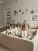 Foam playground with hill and pool, micro beige + 100 balls: pearl, light pink, old gold