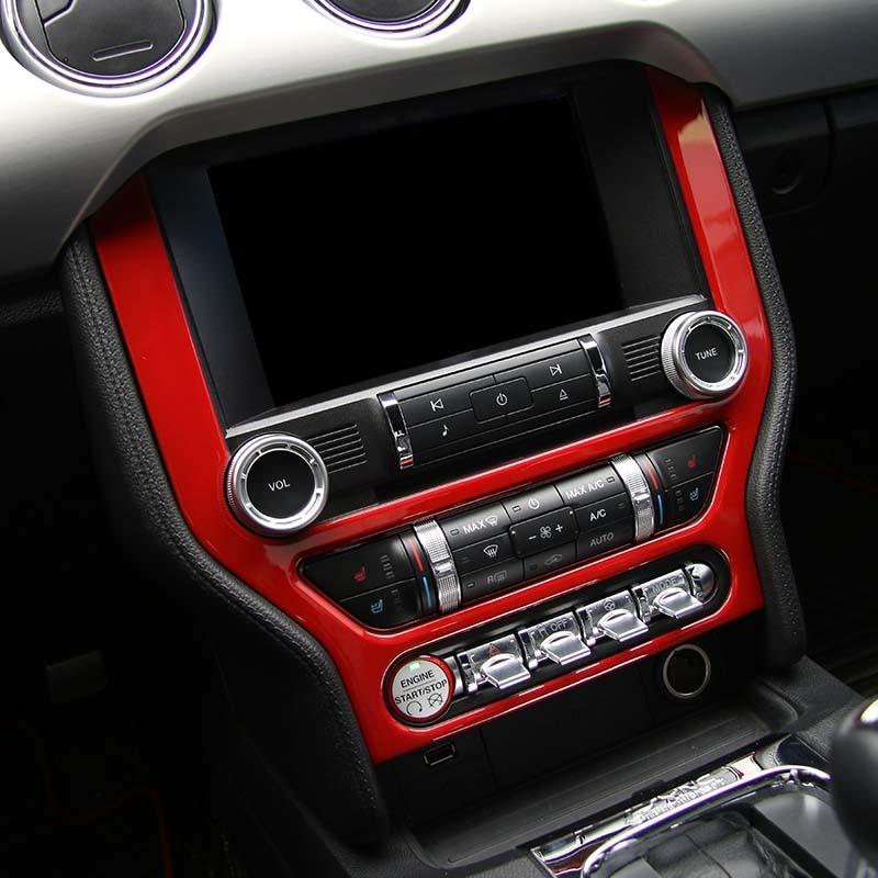 Car Central Control Navigation Panel Decorative Cover Stickers Fit For Ford Mustang 2015 Up ABS Interior Accessories