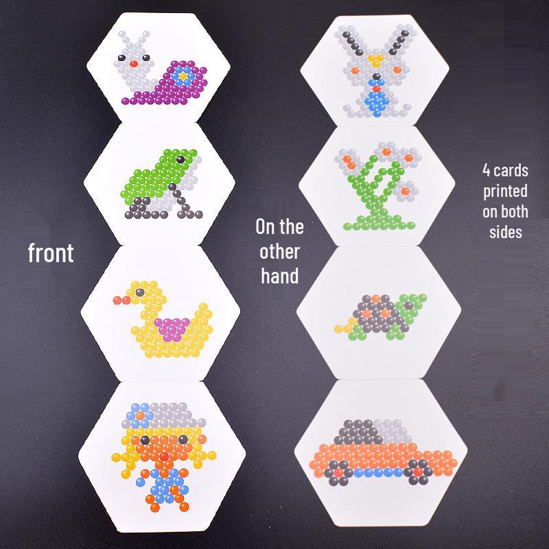 Детский набор для творчества из водных бусин: Шаблон для перфорированной доски и инструмент для распыления для капельной живописи водорастворимыми бусинами