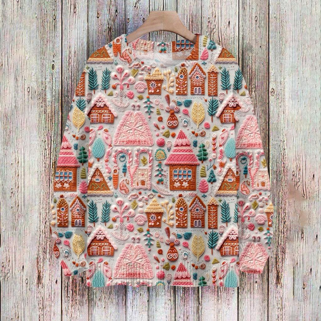 Christmas Sweatshirts For Women Knit Sweater Cute Shirt Fall Crewneck Pullover Tops