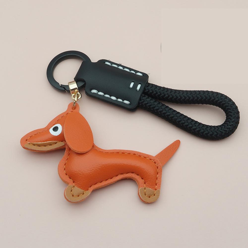 Модный брелок для ключей в виде таксы, мультяшный щенок, сумка, подвеска из искусственной кожи, вешалка, украшение для сумки