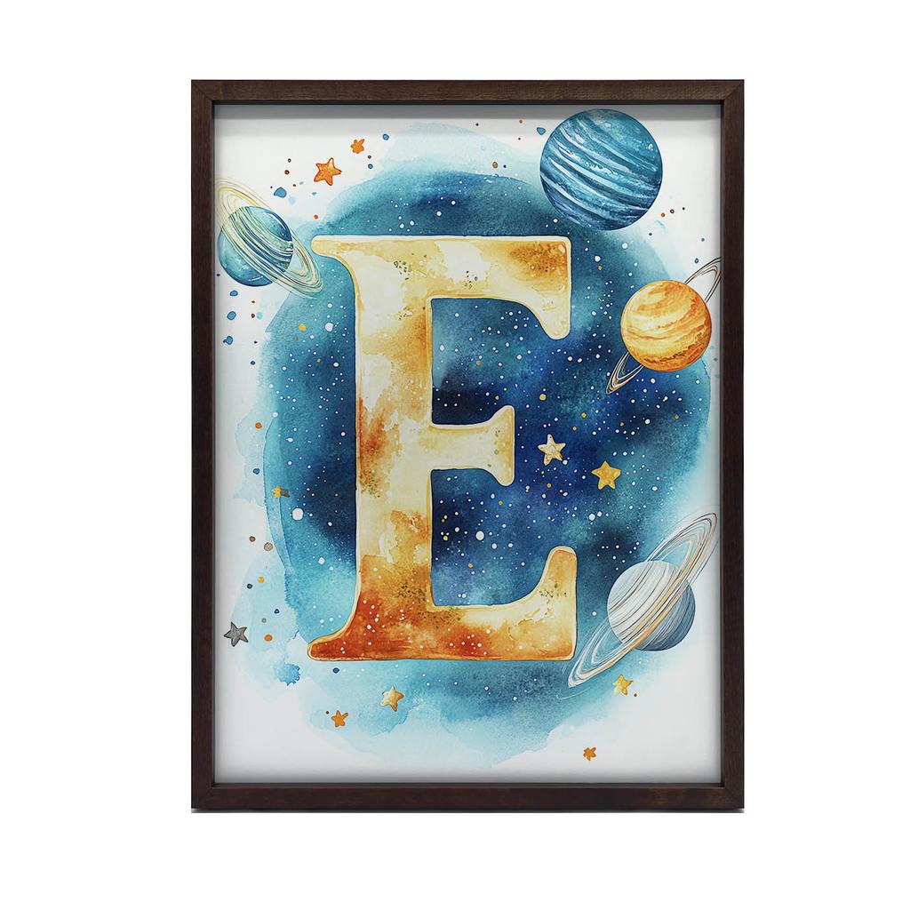 Kosmiczna Litera E - Plakat Dekoracyjny Do Pokoju Dziecięcego Kosmiczna Litera E - Plakat Dekoracyjny Do Pokoju Dziecięcego, 30X40 Cm, Rama Aluminiowa