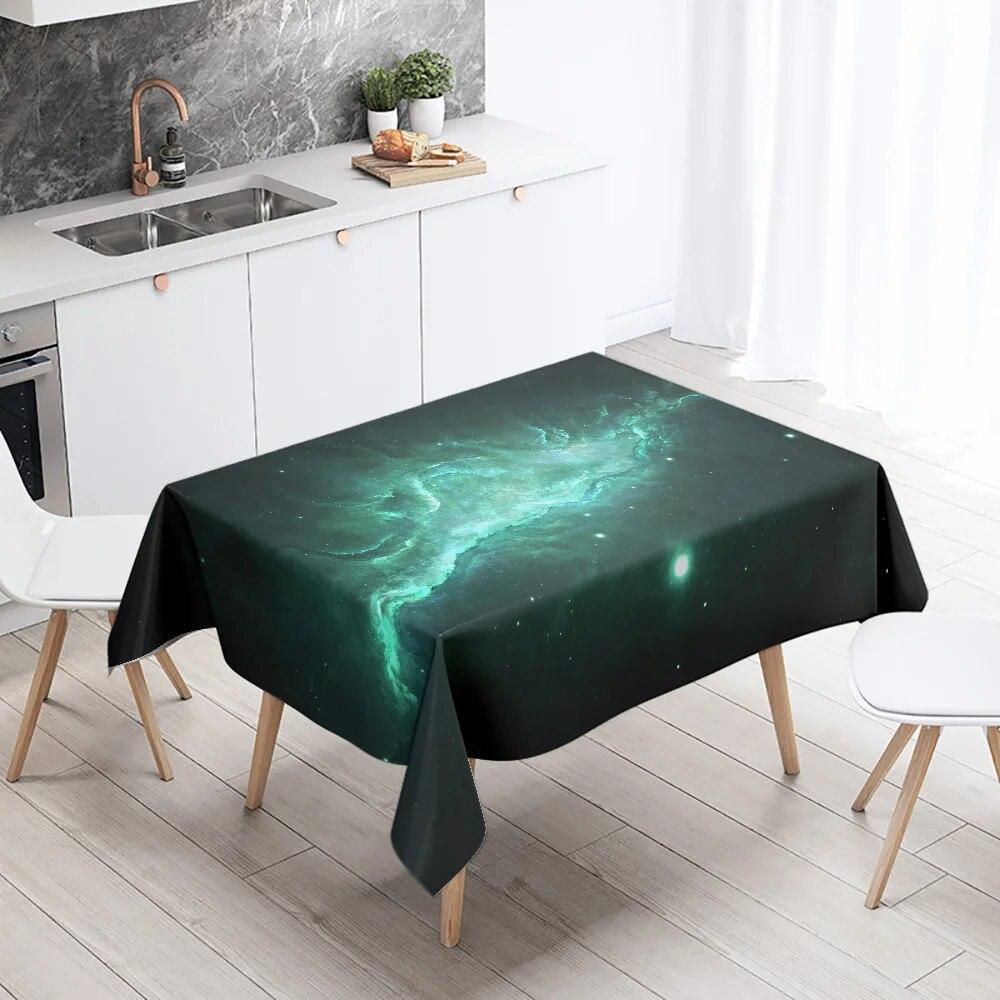 Mysterious Fantasy Space Starry Planet Tablecloth Salon Party Restaurant Decoration Antifouling Waterproof Home Table