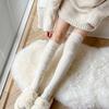 Women Thermal Socks Hosiery Autumn Winter High Tube Splicing Stockings Knee-socks Korean Style Casual Sock