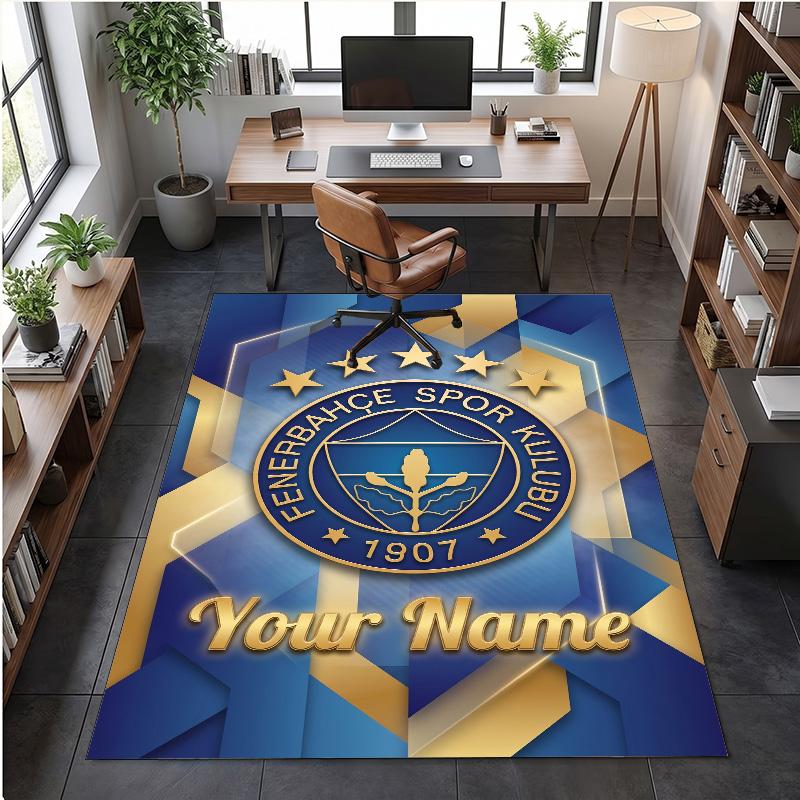 Crystal Velvet Rug Fenerbahçe FC Print Custom Name Text Floor Mat Home Decor
