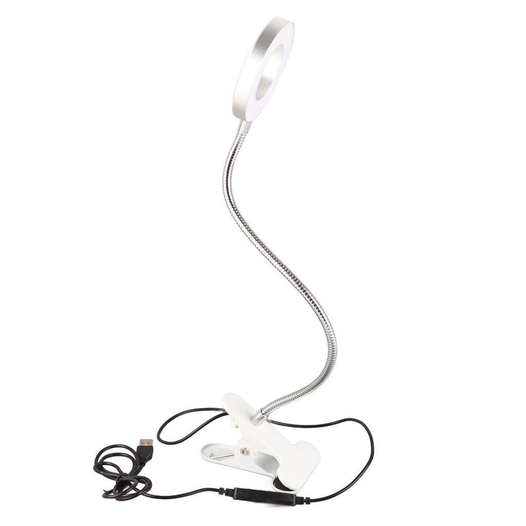 Светильник для чтения с зажимом, 48 светодиодов, 5000–6500 К, 5?10 Вт прочный зажим гибкий зажим для защиты глаз настольная лампа 5 В 2 А
