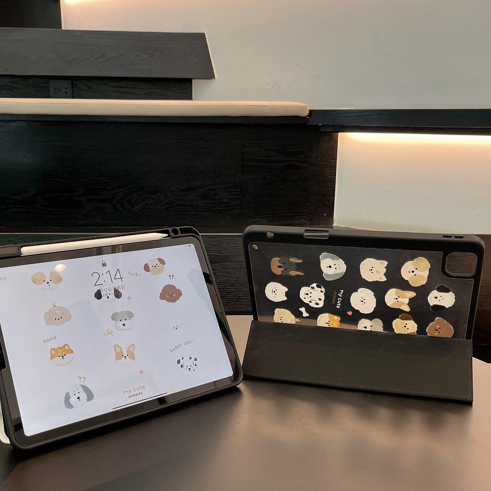 Защитный чехол с милым мультяшным медведем для iPad 10,2, 7, 8, 9,7 Pro 12,9 Air 11 2024 5, 4, 10, 10,9, чехол с держателем для карандашей