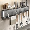 Wall-Mounted Multifunctional Storage Knife Rack Kitchen Storage Rack Detachable With Multiple Bracket And Hook Chopsticks Holder