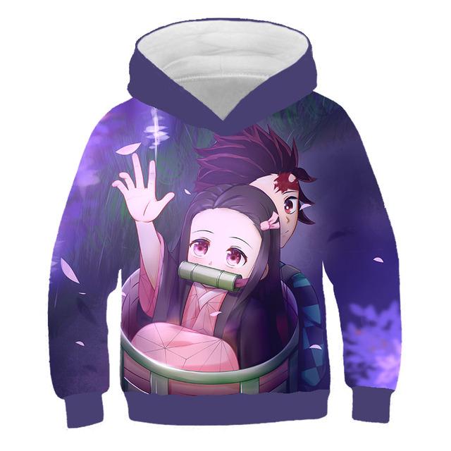 2025 Детские 3D Толстовки Demon Slayer Мода Осень Мальчики Толстовка Худи Манга Kimetsu No Yaiba Мальчики Девочки Джемперы 4-14 лет Одежда