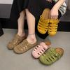Fashion Shoes House Slippers Platform Cover Toe Mules For Women 2025 Pantofle Slides New Soft Rome Retro Shoes Woman 2025 Female Mule Sl