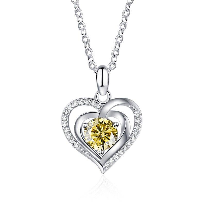 Bague Ringen Серебряное ожерелье из стерлингового серебра 925 пробы с сердцем океана, женская цепочка на ключицы, простой легкий роскошный дизайн, кулон с двойным сердцем