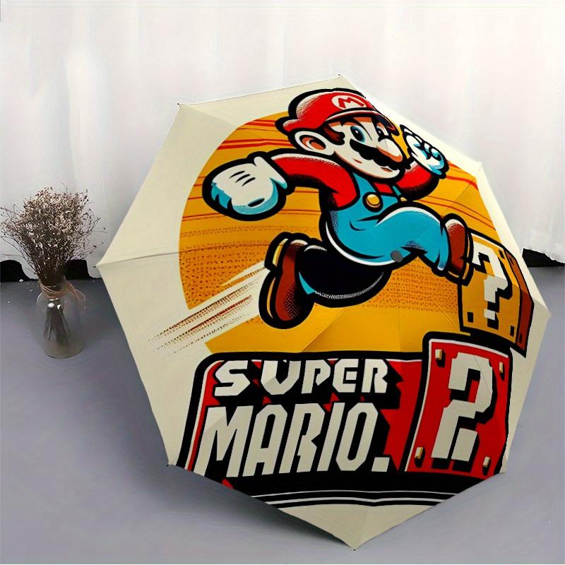 Mario Adventure Automatic Folding Umbrella - Lightweight, Retractable Design with 8-Rib Durability, Perfect for Outdoor Adventures, Fashiona