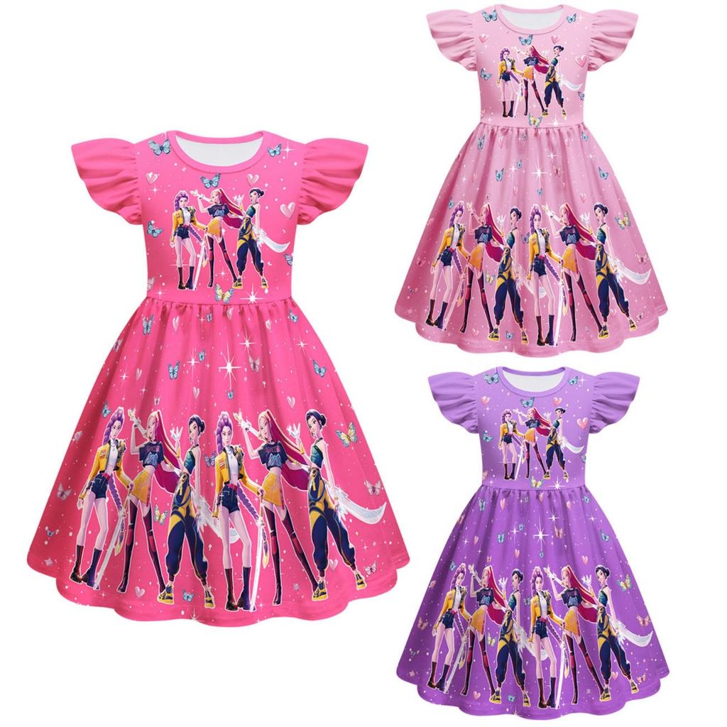 Платье для девочек Ведьма Платье с рукавами-крылышками для девочек Детская А-силуэтная юбка