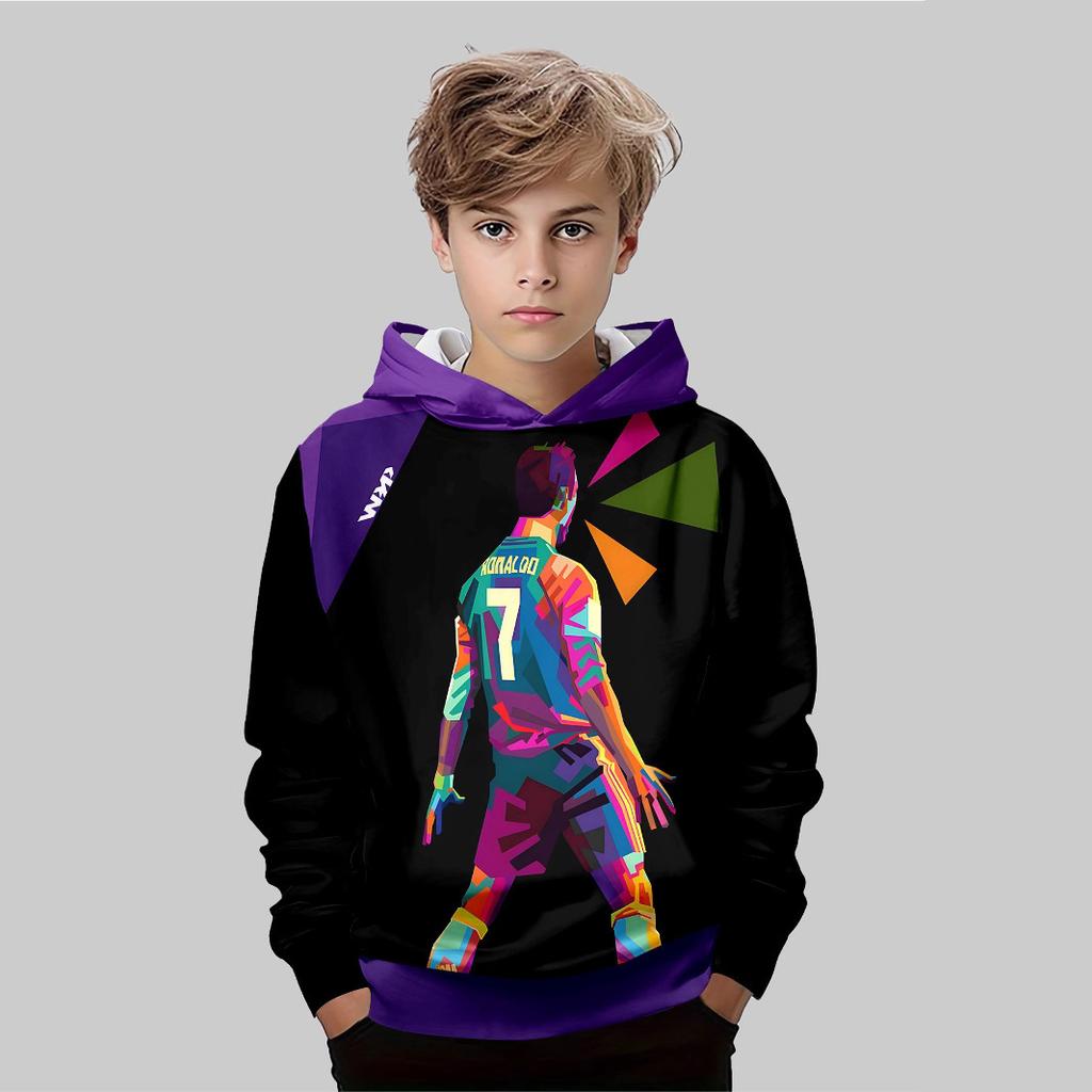 Autumn Cartoon Pattern 3D Printed Top Fashionable Casual Long Sleeved Children's Boy Hoodies