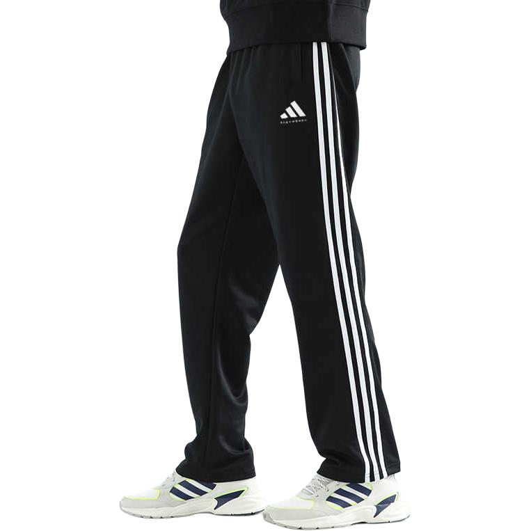 adidas Тхэквондо логотип боковые полосы свободный крой ретро спортивные трикотажные брюки унисекс брюки черные TR30PT-BW