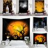 Pumpkin Halloween Tapestry Wall Hanging Large Art Aesthetics Room Dorm Wall Decor Background Cloth Home Decor Tapestry