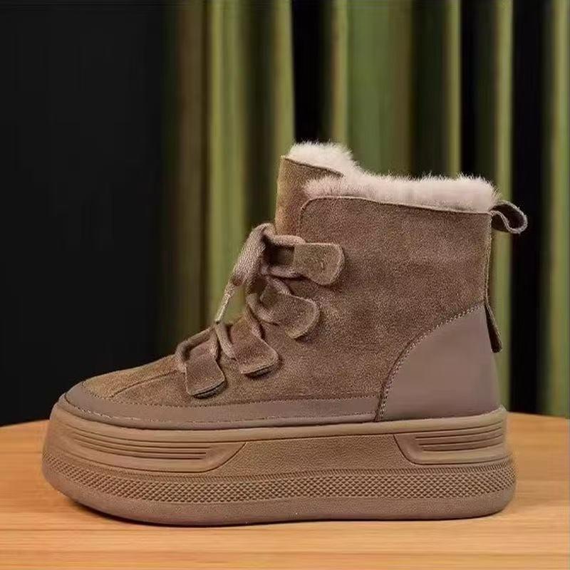 Thick-soled Heightening Snow Boots Women's New Winter Velvet Cold-proof and Warm Martin Boots Short Boots Non-slip Cotton Boots