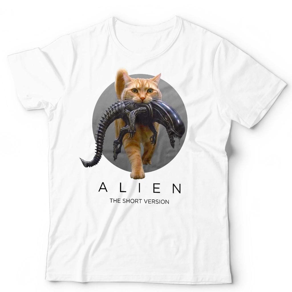 Alien Tshirt Unisex The Short Version Funny Sci Fi Horror Movie Cat Lover