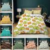 Korean Simple Three-Piece Set Love Leaf Kit Quilt Cover Bedding