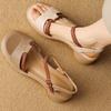 Мода Мода Лето Улица Женские Сандалии 2025 Новые Базовые Высокое Качество Кожа Мягкие Удобные Средний каблук Повседневные Женские Сандалии