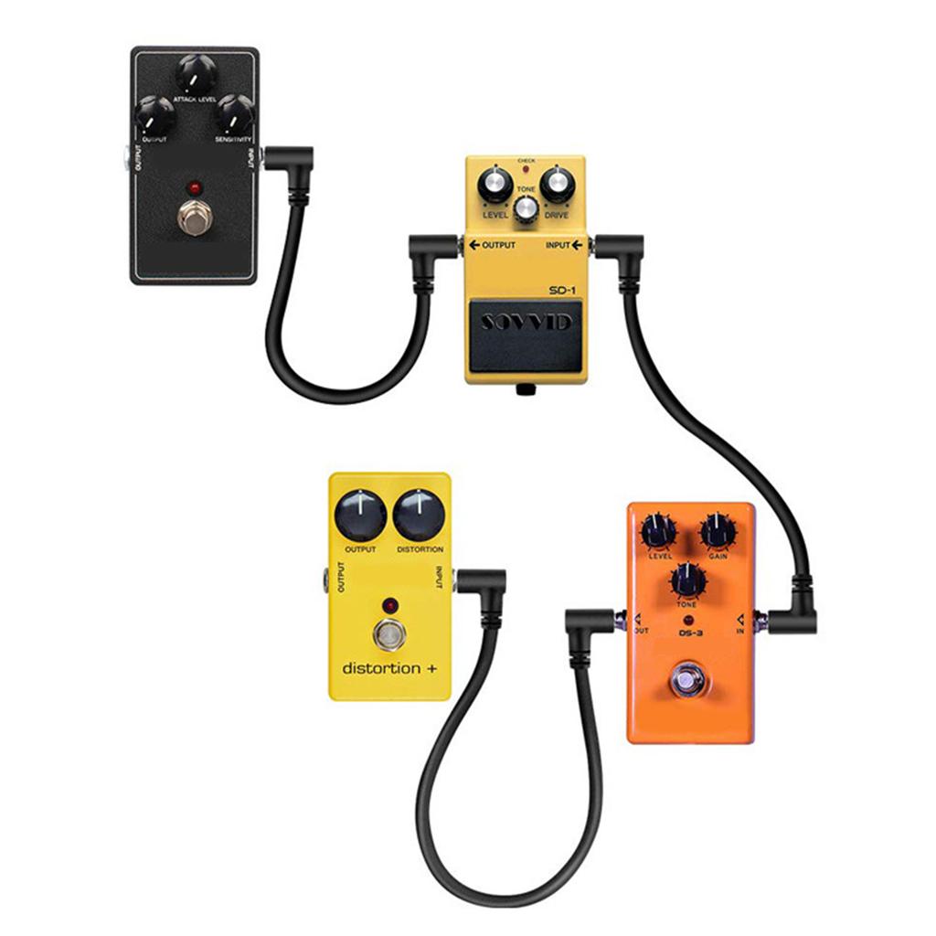 Патч-кабели для гитарных эффектов, металлические угловые разъемы, кабели для гитарных педалей, подходящие для максимальной эффективности педалборда